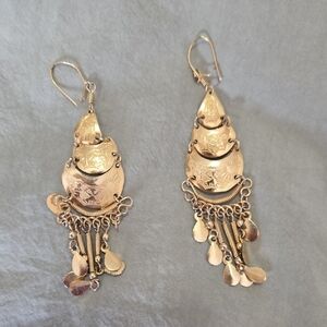 Elegant Gold Chandelier Earrings Y2K
